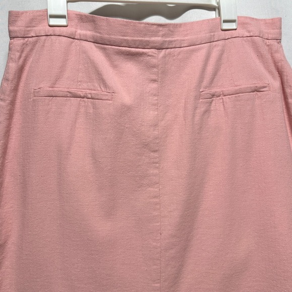 Banana Republic Pink Linen Blend Pencil Skirt Bermuda Sand Size 16 Knee Length - Picture 3 of 11